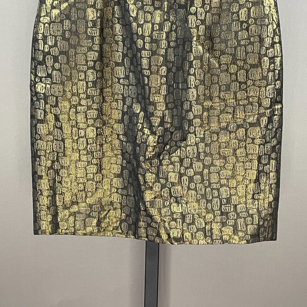 NEW Loft Skirt Womens 4 Petite black gold pencil straight classic - Picture 3 of 9